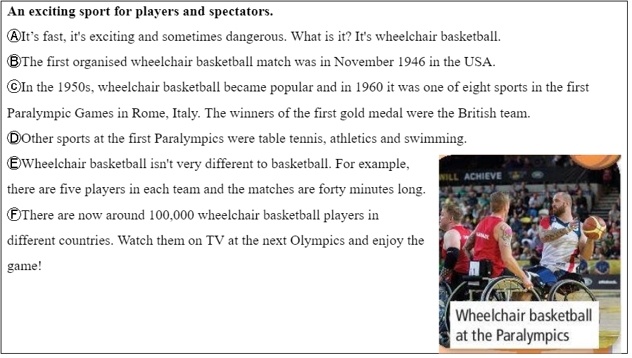 Reading: A Paralympic sport - Unit 6 - SBT Tiếng Anh 6 - Friends Plus (Chân trời sáng tạo) 0 1