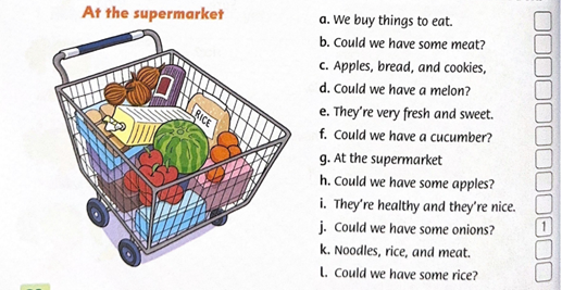 Unit 3: Could you give me a melon, please? - SBT Tiếng Anh 5 - Family and Friends 6 1