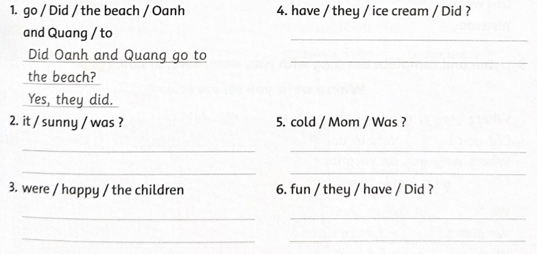 Unit 5: They had a long trip - SBT Tiếng Anh 5 - Family and Friends 3 1