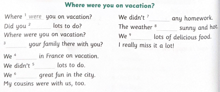 Unit 5: They had a long trip - SBT Tiếng Anh 5 - Family and Friends 6 1