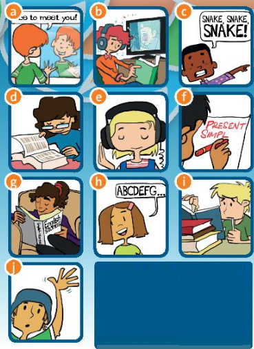 Vocabulary and listening: Verbs (Studying a language) - Unit 4. Learning world - Tiếng Anh 6 - Friends plus 1 1